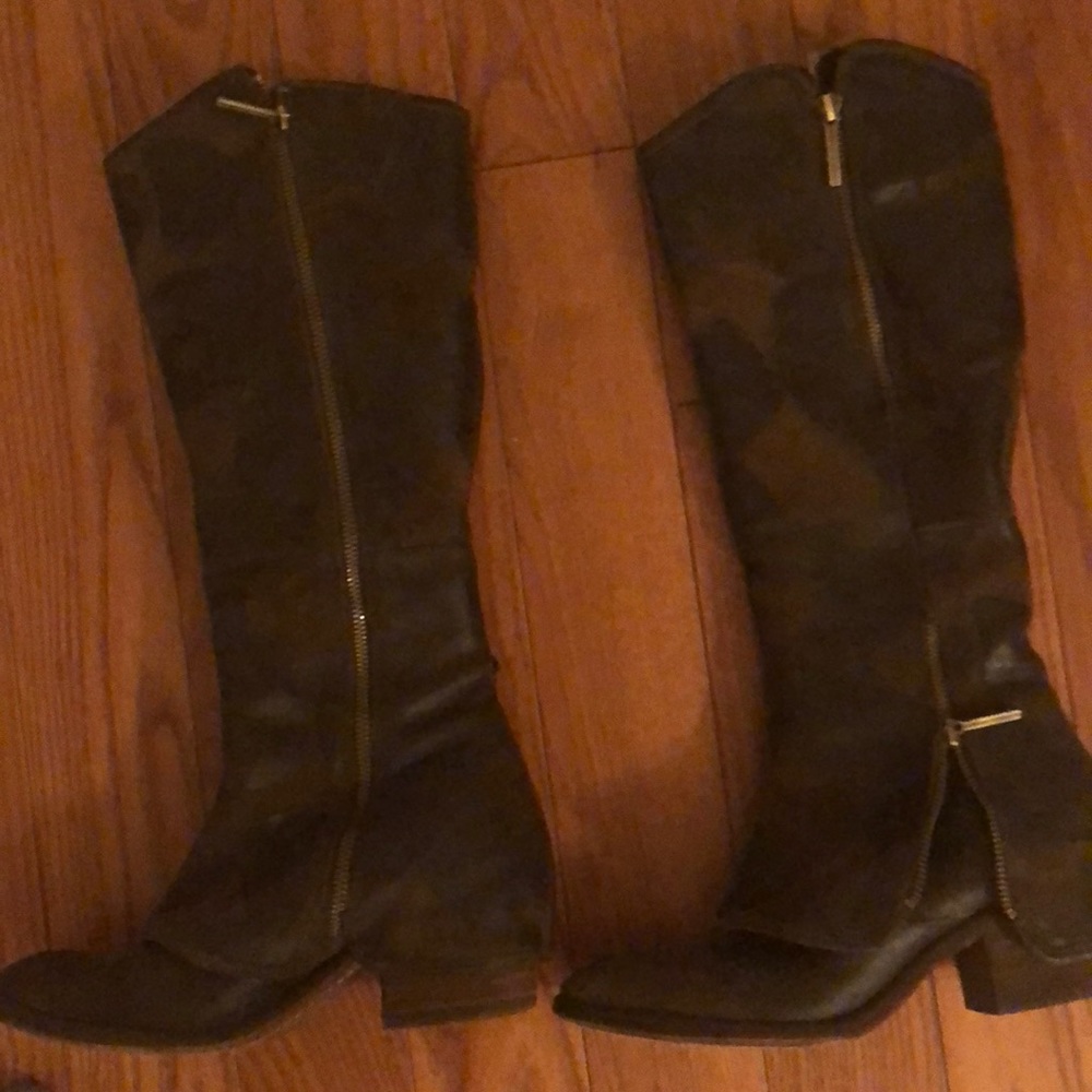 Donald Pliner camouflage green leather boots